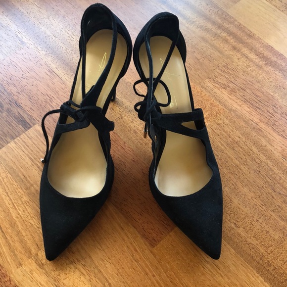 Daya by Zendaya Aaron Black Suede Pointed Pumps - Picture 2 of 4